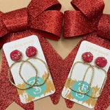 Glitter Top Hoops