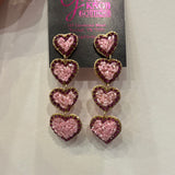 Valentines beaded Earrings