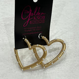 Gold And Pearl Heart Earrings