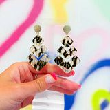 Black Marble Isabel Drop Earrings