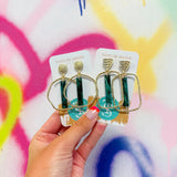 EMERALD SHIMMER STICK EARRINGS