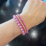 Metallic Bead Bracelet Set