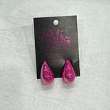 Large Pink Teardrop Earring