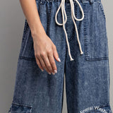 Cargo Denim Wide Pants