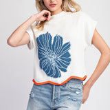 Flower Sweater Blouse