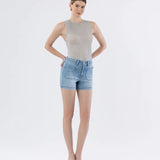 High Rise Denim Short