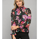 HIGH NECK FOIL BLOUSE