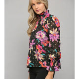 HIGH NECK FOIL BLOUSE