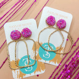 Glitter Top Hoops