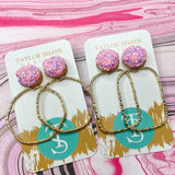 Glitter Top Hoops