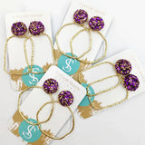 Glitter Top Hoops