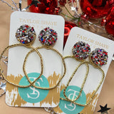 Glitter Top Hoops