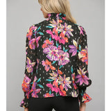 HIGH NECK FOIL BLOUSE