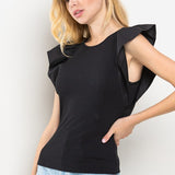 Poplin Ruffle Top
