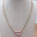 Pink Clip Necklace