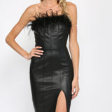 Faux Feather Trim DRess
