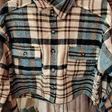 PLAID BUTTON CROP SHACKET
