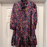 Abstract Tie Neck Dress