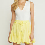 LEMON WOVEN GODET SKIRT