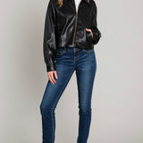 PLEATHER ZIP FRONT JACKET