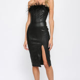 Faux Feather Trim DRess