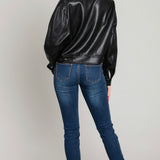 PLEATHER ZIP FRONT JACKET