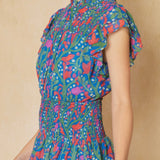 BLUE FLORAL PRINT DRESS