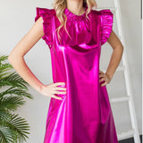 Hot Pink Metallic Dress