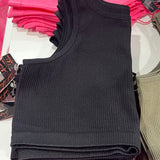 High Neck Ribbed Crop One Size Fits All