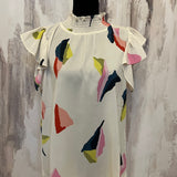 CREAM FLUTTER SLEEVE TOP