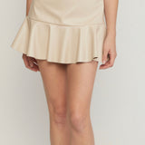 SAND FAUX MINI SKIRT