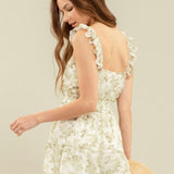 LIGHT GREEN FLORAL ROMPER