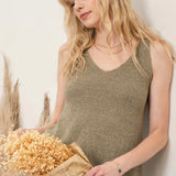 OLIVE KNIT TANK TOP