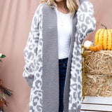 Grey and White Leopard Cardigan