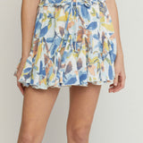 MULTI BLUE FLORAL SKIRT
