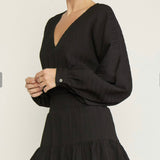 V-Neck Smocked Dress