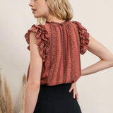 SIENNA RUFFLED GEOMETRIC TOP
