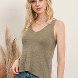OLIVE KNIT TANK TOP