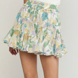 MULTI GREEN FLORAL SKIRT