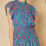 BLUE FLORAL PRINT DRESS