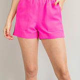 PINK HIGH WAIST SHORTS