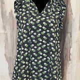 FLORAL V-NECK SLEEVELESS TOP