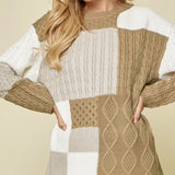 Brown Multi Blocking Sweater