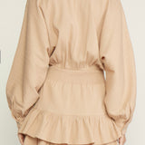 V-Neck Smocked Dress