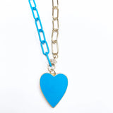 Blue Heart Chain Necklace