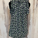 FLORAL V-NECK SLEEVELESS TOP