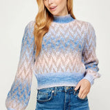 CHEVRON MOCK SWEATER