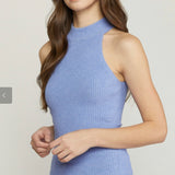 HIGH NECK RIBBED TANK