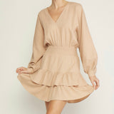 V-Neck Smocked Dress