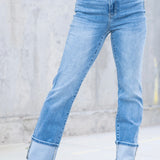 HIGH WAIST STRAIGHT CUFF JEANS